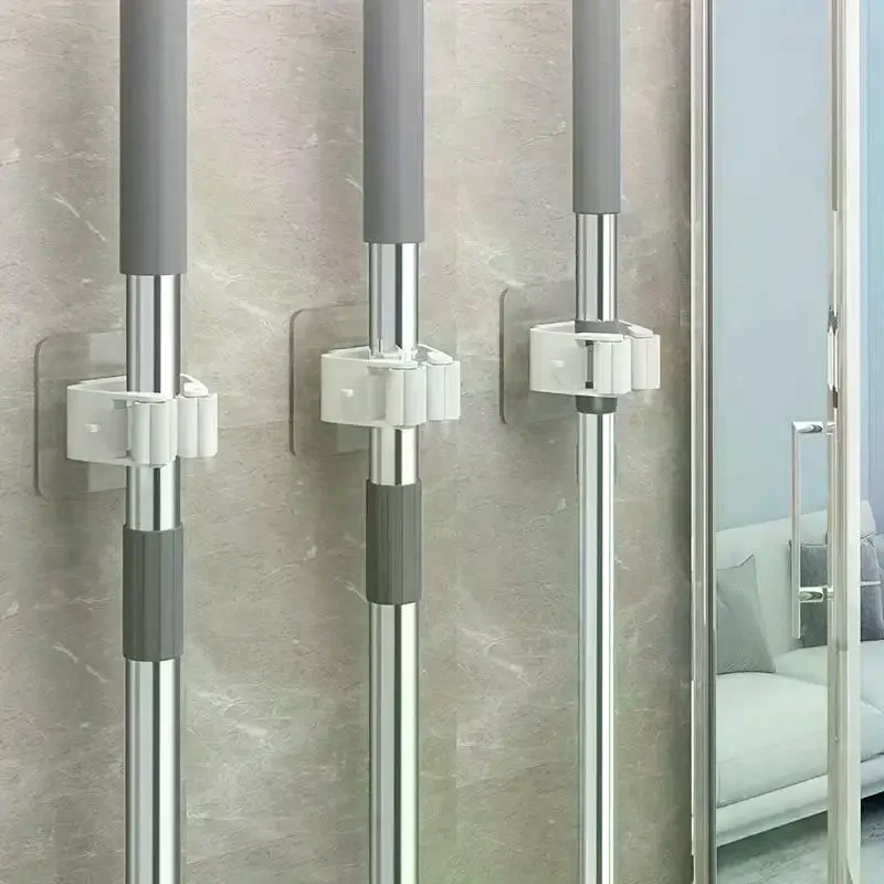 /PFU/Mop Rack Waterproof Wall Mounted And Mop Holder Cleaning Materials Punch-Free