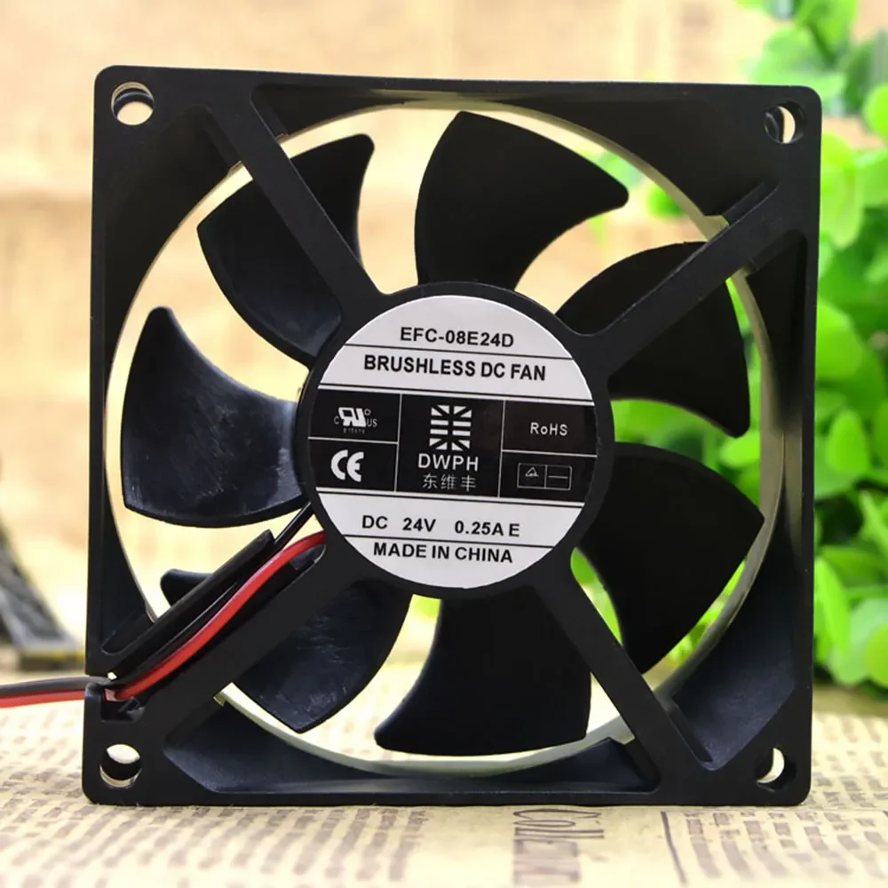 

For original Dongweifeng EFC-08E24D-E001 24V 0.25A 8025 8 cm inverter fan 80x80x25mm