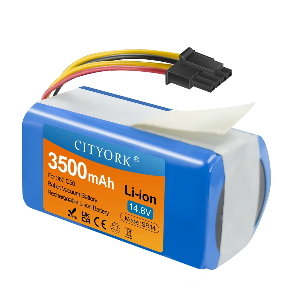 CITYORK 14.8v 3500mAh Replacement Battery For 360 C50 Robotic Vacuum Cleaner Replacement Batteries Spare Parts 360 c50 Battery