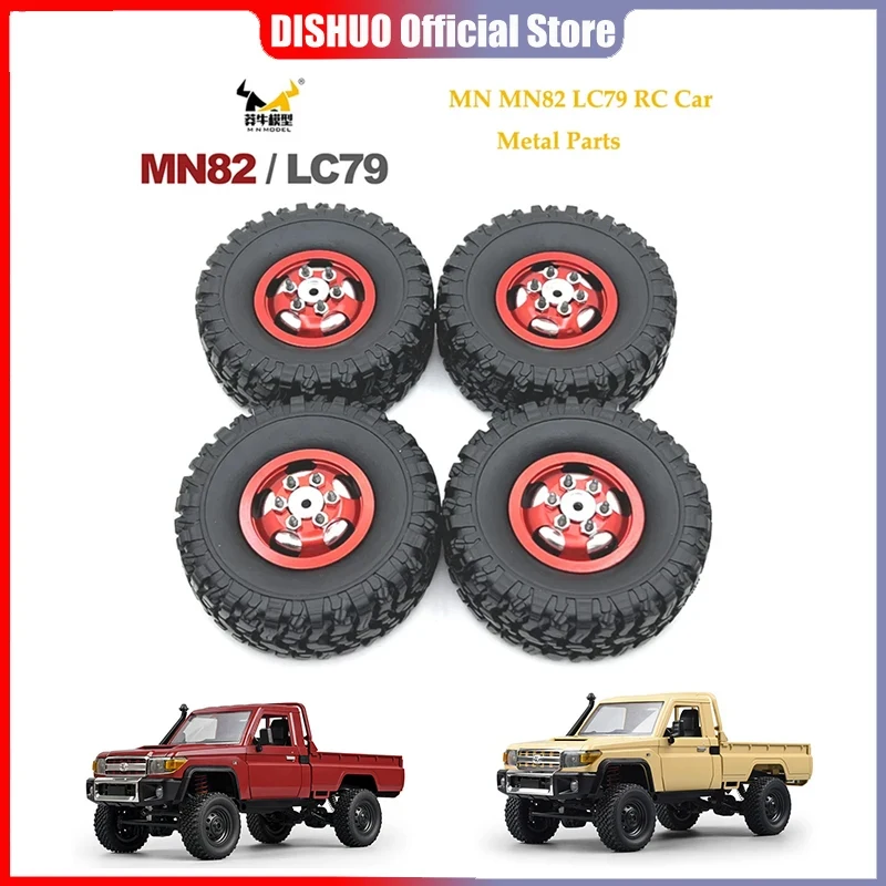 

1/12 MN82 LC79 MN78 Naughty Dragon Remote Control Car Accessories Metal Upgraded Hub Tires