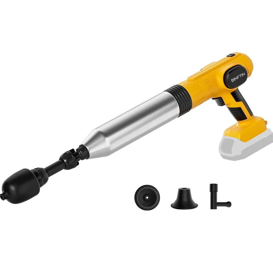 

Toilet Plunger Pro Compatible for Dewalt 20V Battery Not Included Cordless Powerful High Pressure Unclogger, Drain Auger with 3