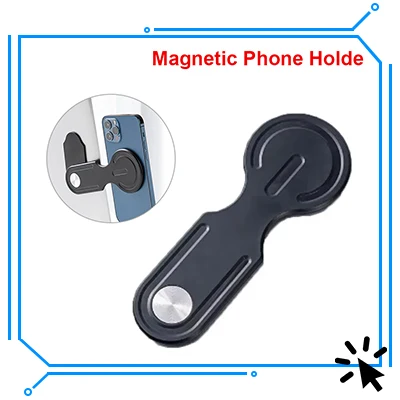 Autotelefonständer, Laptop, gleicher Bildschirmständer, magnetisch, ultradünn, seitlich faltbar, Rollover-Kamera, flache Rückseitenhalterung aus Aluminiumlegierung – Detail 2