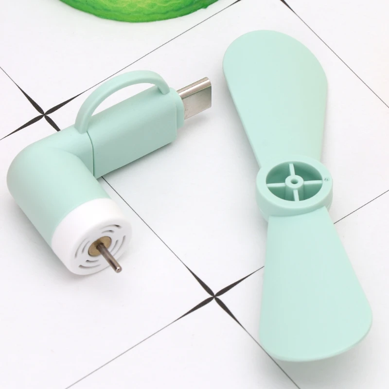 Y1UB Mini Cute USB Fan Cooler Type C Removable USB-C Gadgets Low Power for Mobile Phone Powerbank PC Laptop