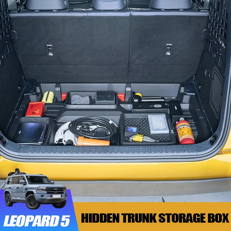 Multi-Functional Hidden Trunk Storage Box BYD Leopard 5 Under-Floor Interior Organizer Accessory
