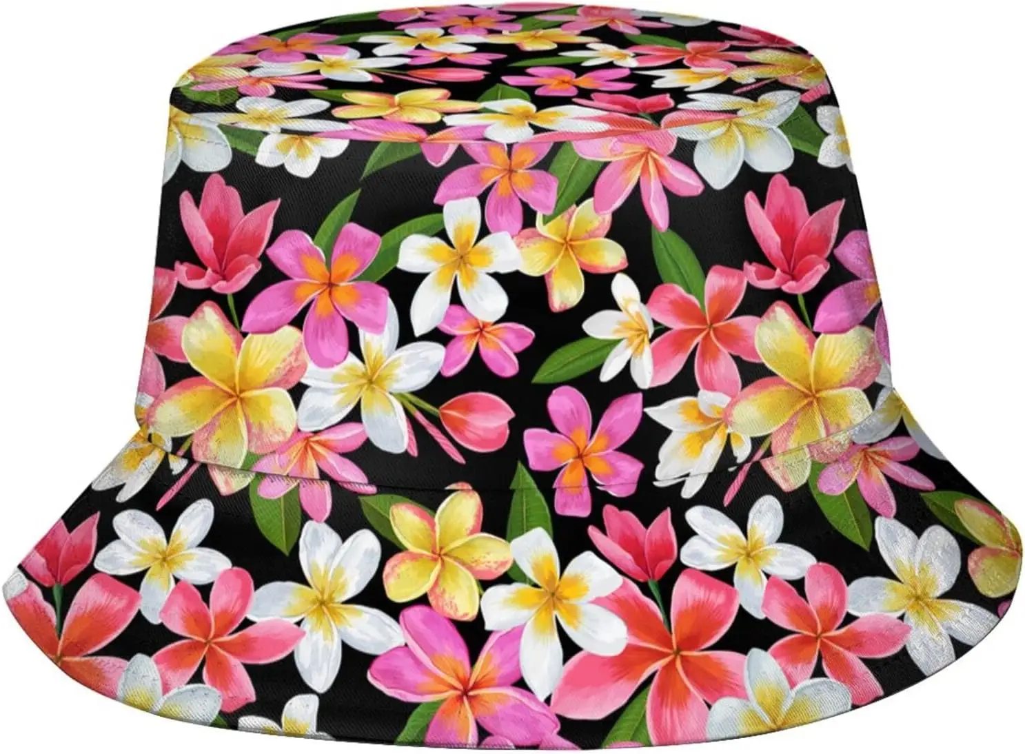 Hawaii Floral Bucket Hat Cute Fisherman Hat Palm Tree Bucket Hats Sun Hat for Fishing Hiking Camping