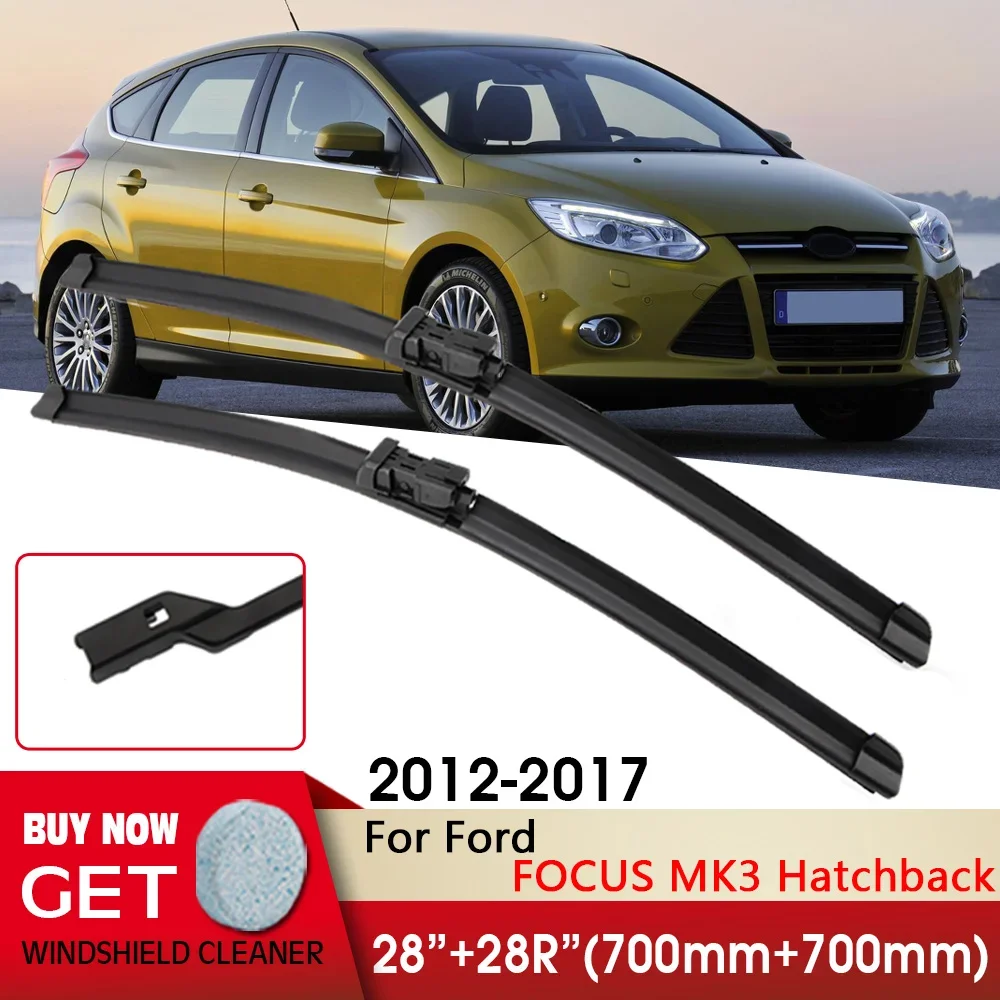 

Car Wiper Front Wiper Blade 28"+28R" For Ford FOCUS MK3 Hatchback 2012-2017 Fit push button Windshield Windscreen Front Window