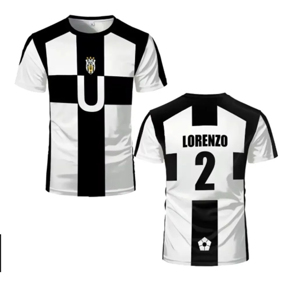 

Cartoon 3D Printed Blue Lo Fooall irt ort Sve Sports T-irt for Men And Women Polyester Fiber Qui Dry round Ne