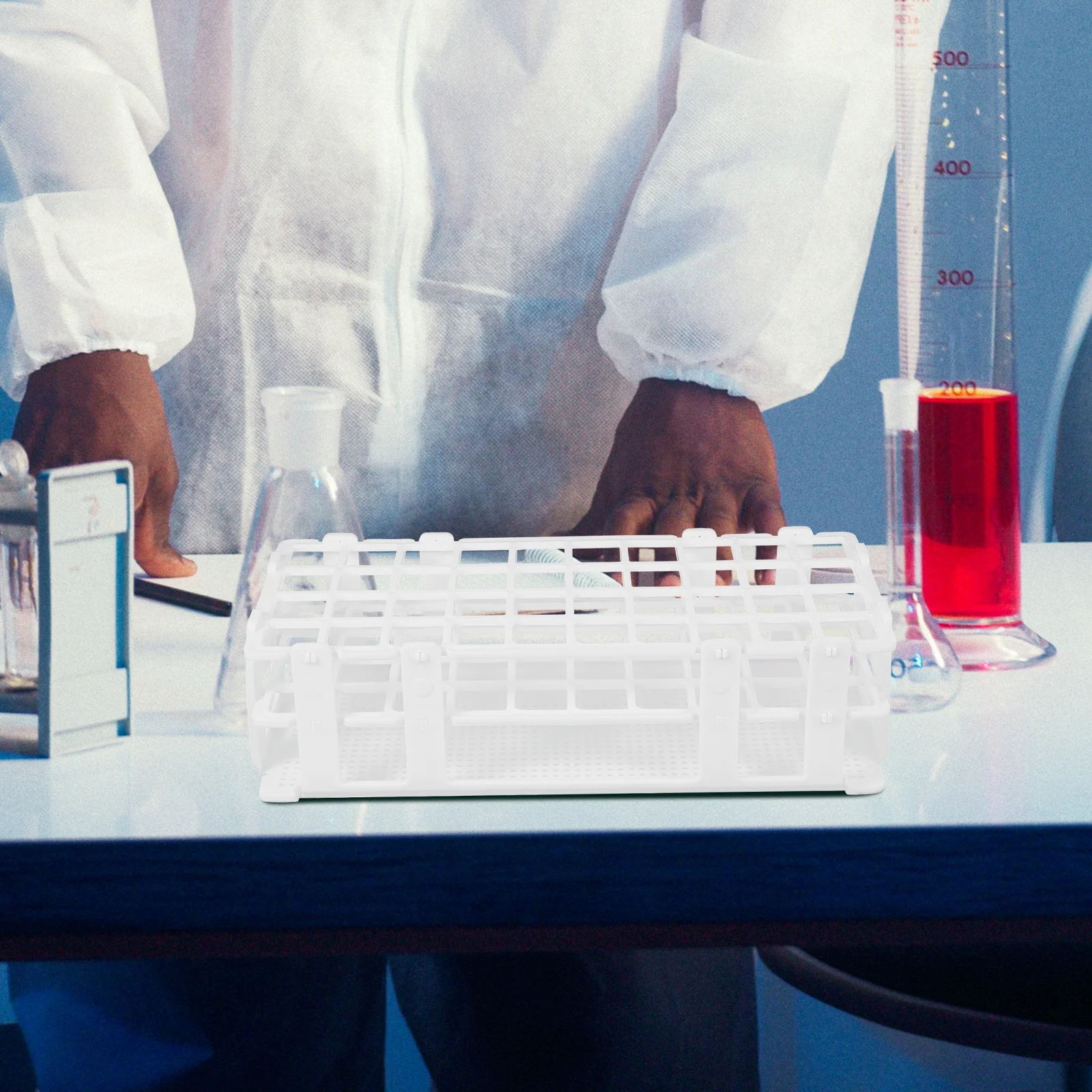 

Test Rack Plastic Laboratory Tube Holder 20Mm Detachable Tube Storage Rack For Lab Teaching Equipment Drying