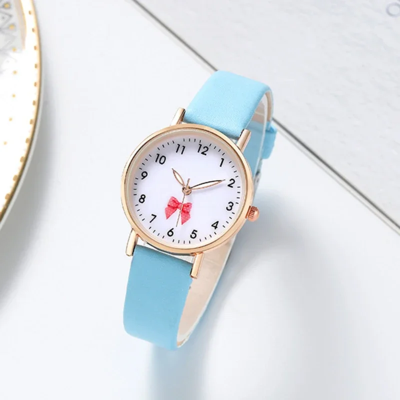 New Bow Lovely Cartoon Silicone Band Children's Watch Watch Academy Style Cute and Minimalist Student Girls Watches Wholesale