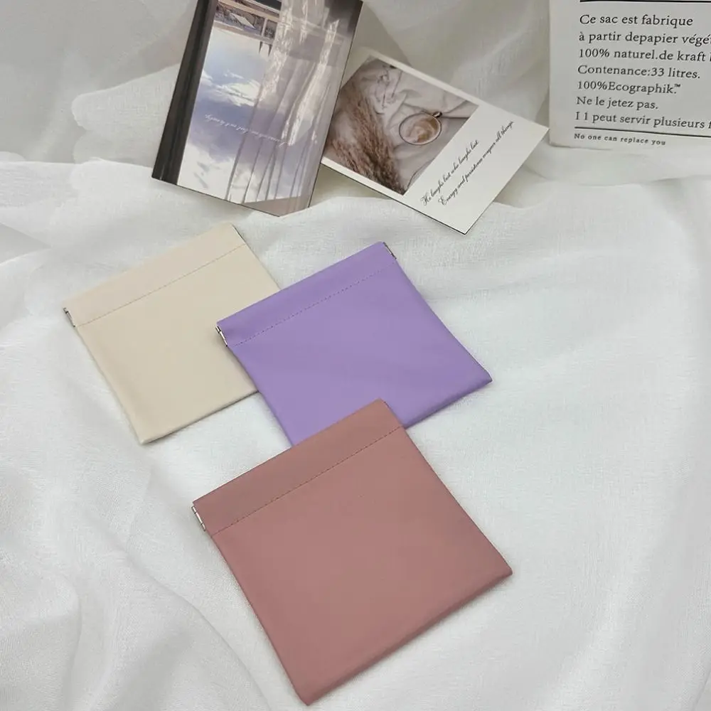 

Модная мини-косметичка из искусственной кожи, простой кошелек для монет с автоматической застежкой, мини-портативная сумка для хранения помады, дорожная сумка