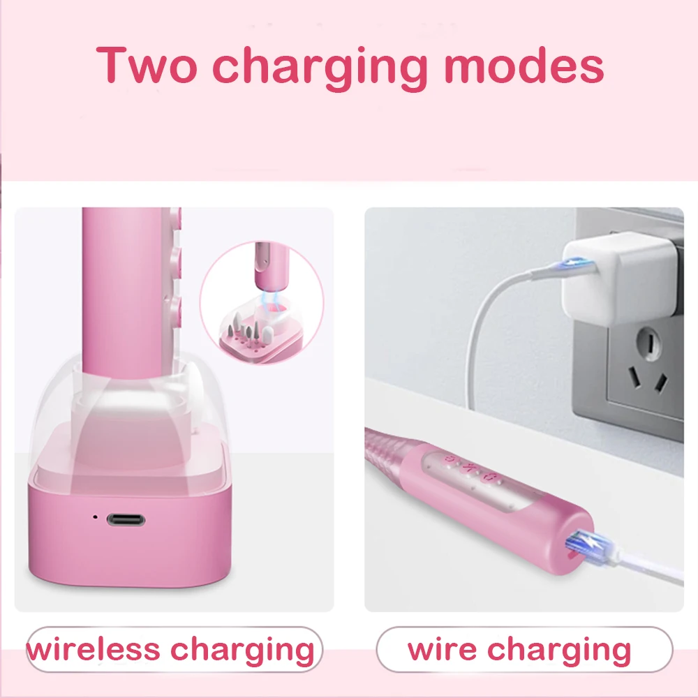 ปากกาขัดเล็บ USB ชุดดูแลเล็บสำหรับใช้ในบ้าน DIY สำหรับการขัดเล็บ