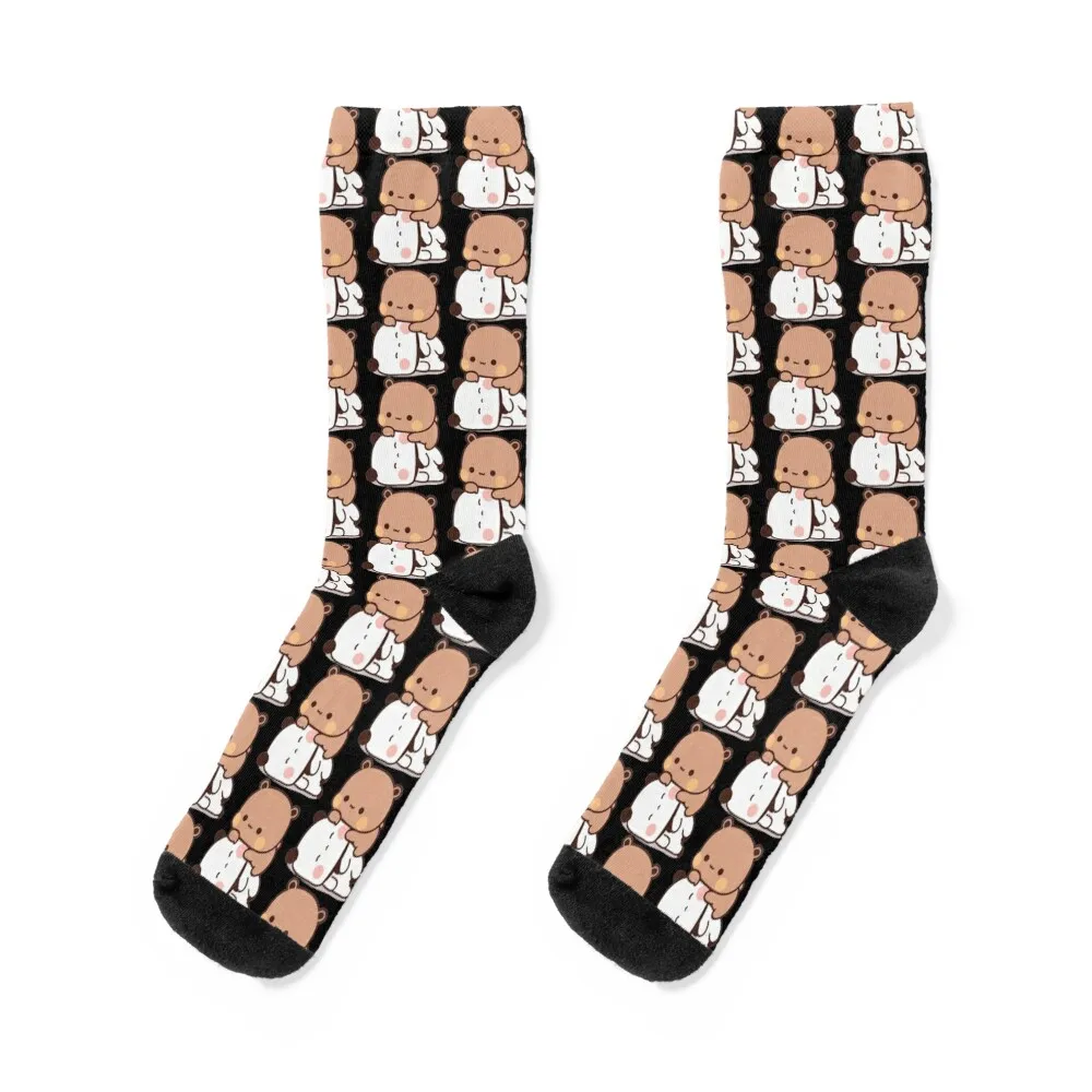 Cute Dudu Is Laying On The Sleeping Bubu Socks Heating sock gifts anime custom Socks Ladies Men's