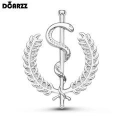 DCARZZ Medical Snake Caduceus Medal Brooch Pin Doctor Nurse Lapel Backpack Badge Jewelry Accessory for Medicine Staff Gifts
