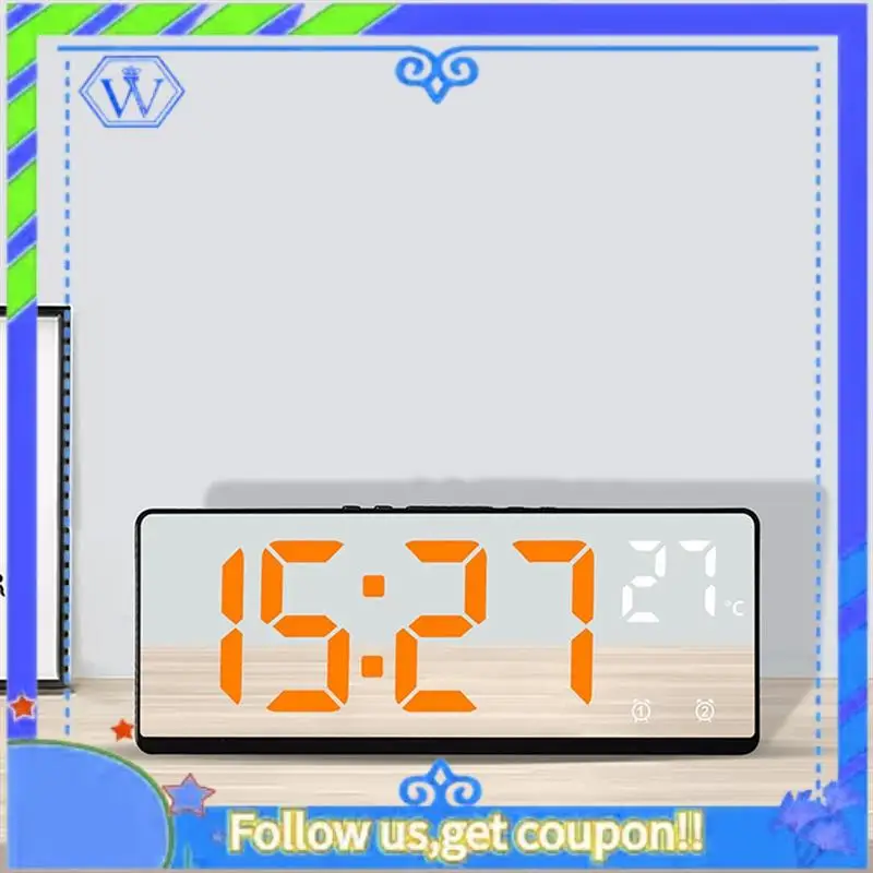 

Multifunctional Electronic Clock Simple Multifunctional Big Screen Clock Alarm Clock Bedside Clock Durable A