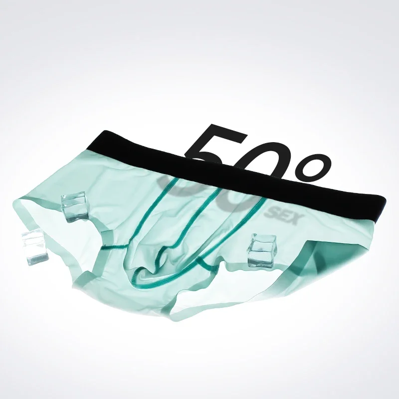 

4PCSMen's underwear, men's charm, summer ultra-thin style, 2021 new ice silk seamless flat pants, men's transparent shorts