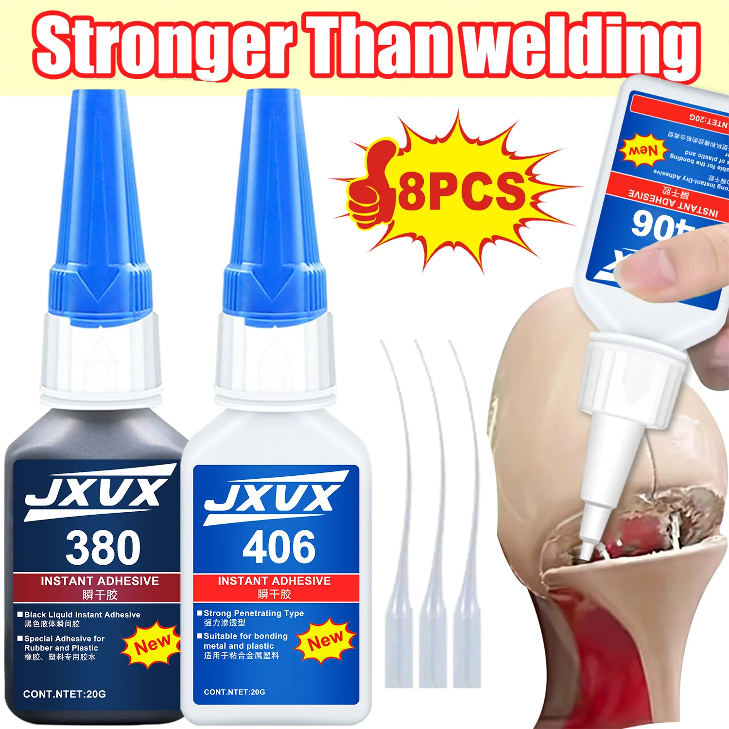 Pegamento para calzado superresistente de 20 g (414/380): pegamento espeso e impermeable para reparar suelas de calzado. Sellador duradero para rellenar grietas; pasta de reparación negra para materiales de goma.