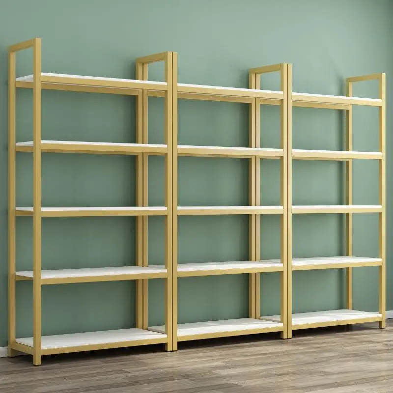 modern office display shelves, cosmetics multi-layer display shelves, wholesale supermarkets, steel and wood shelves