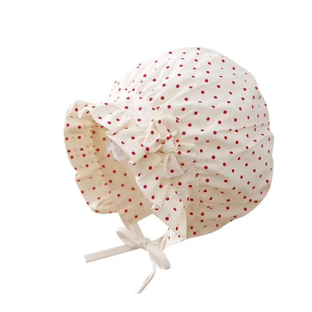 

2025 Cotton Baby Girl Bonnet Breathable Polka Dot Baby Sun Hat Sun Protection Adjustable Fisherman Hat Spring Autumn