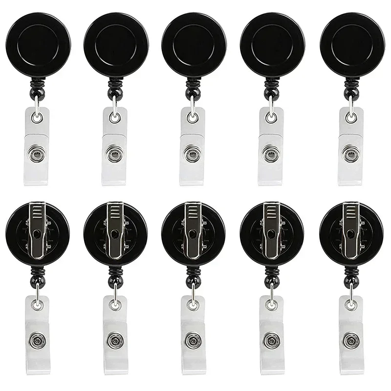 1pcs Retractable Badge Reel ID Card Lanyard Name Tag Metal Key Chain Ring Belt Clip Pull Keyring Id Badge Holder Badge Clip image 6