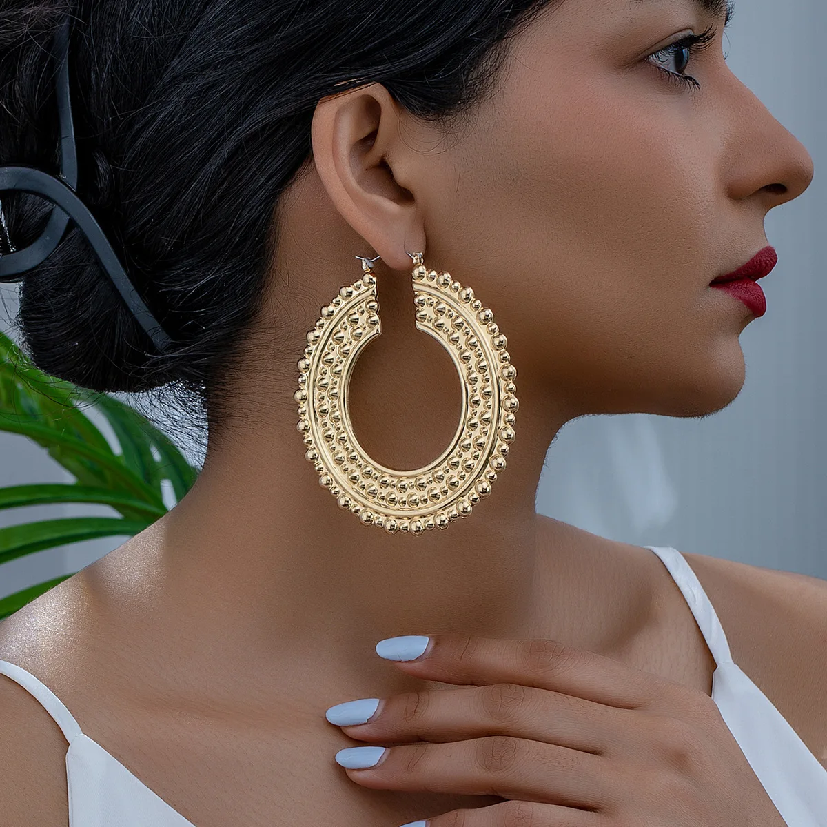 Metal Large Circle Earrings for Women Simple Fashion Ear Jewelry Accessories Hot Sale Party Gift 2025 New Style