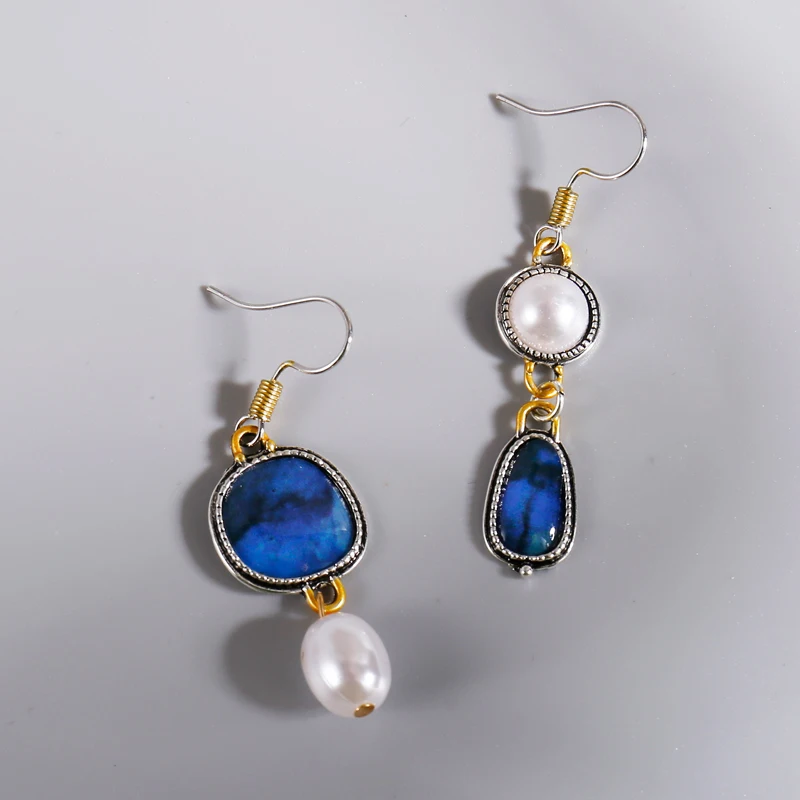 Vintage Blue Dangle Earrings For Women Fashion Jewelry New