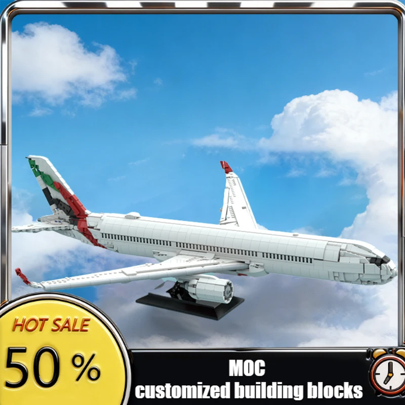 

2690 деталей: Конструктор Airbus A350-900 MOC, модульный набор для сборки, развивающая технологическая игрушка, подарок на Рождество