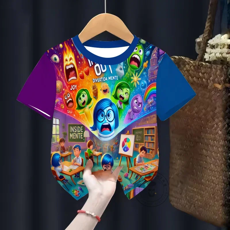 

Hot Inside Out Cartoon T-Shirt Summer Popular Short Sleeve Top For Kids Boys Girls 3D Print Casual Comfortable Fit Age