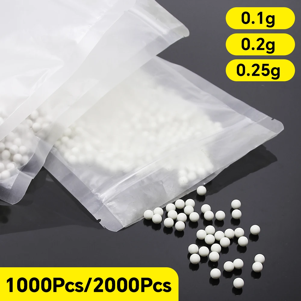 1000/2000 جولة 6 مللي متر Airsoft BBs الرصاص 0.1 جرام 0.2 جرام 0.25 جرام BB سترايكبول بندقية بندقية كرات بلاستيكية BB لبنادق الادسنس BB الكريات