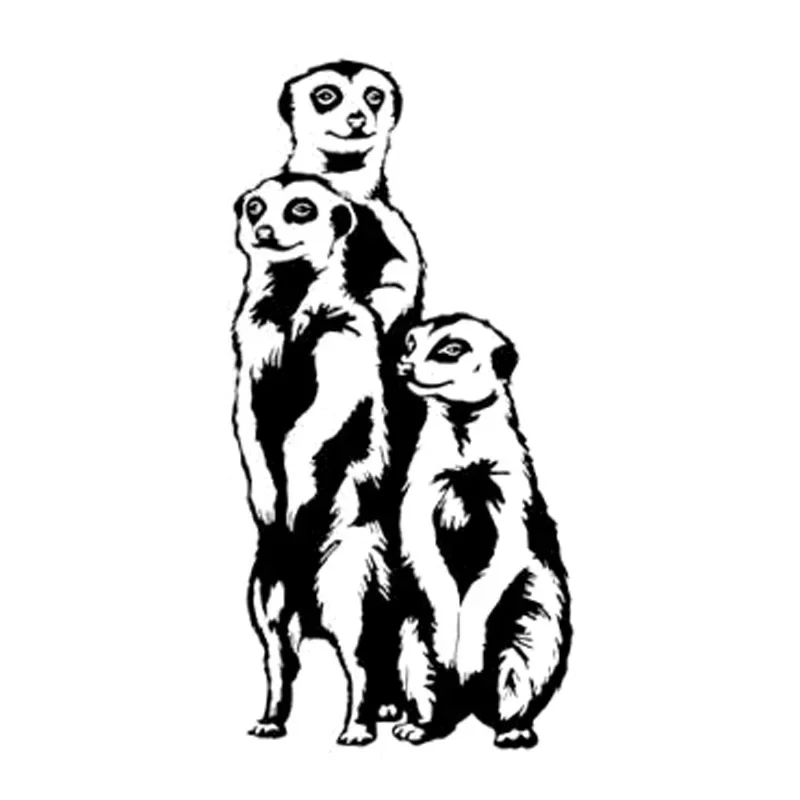 Car Sticker Meerkat Cute Animal Decoration Car Sticker Fashion PVC Car Shape Waterproof Sunscreen Black/white,15cm*8cm