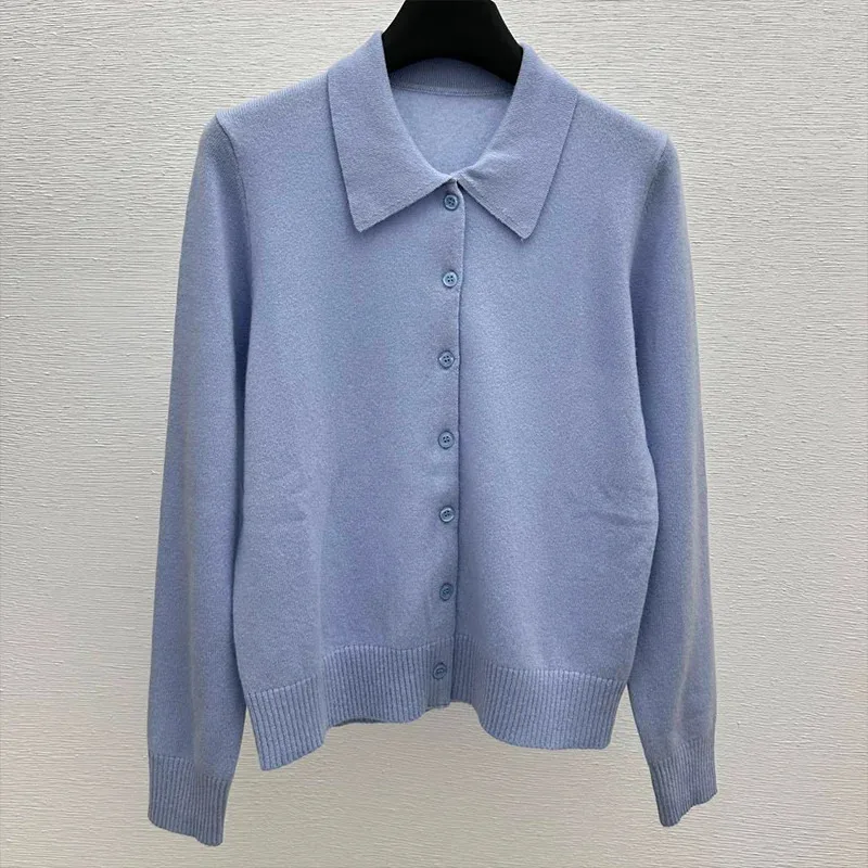 

High quality Short Cardigan Women Autumn Single Breasted Lapel Long Sleeve Sweaters Coat Cotton Sweet Knitwear Top 11112022
