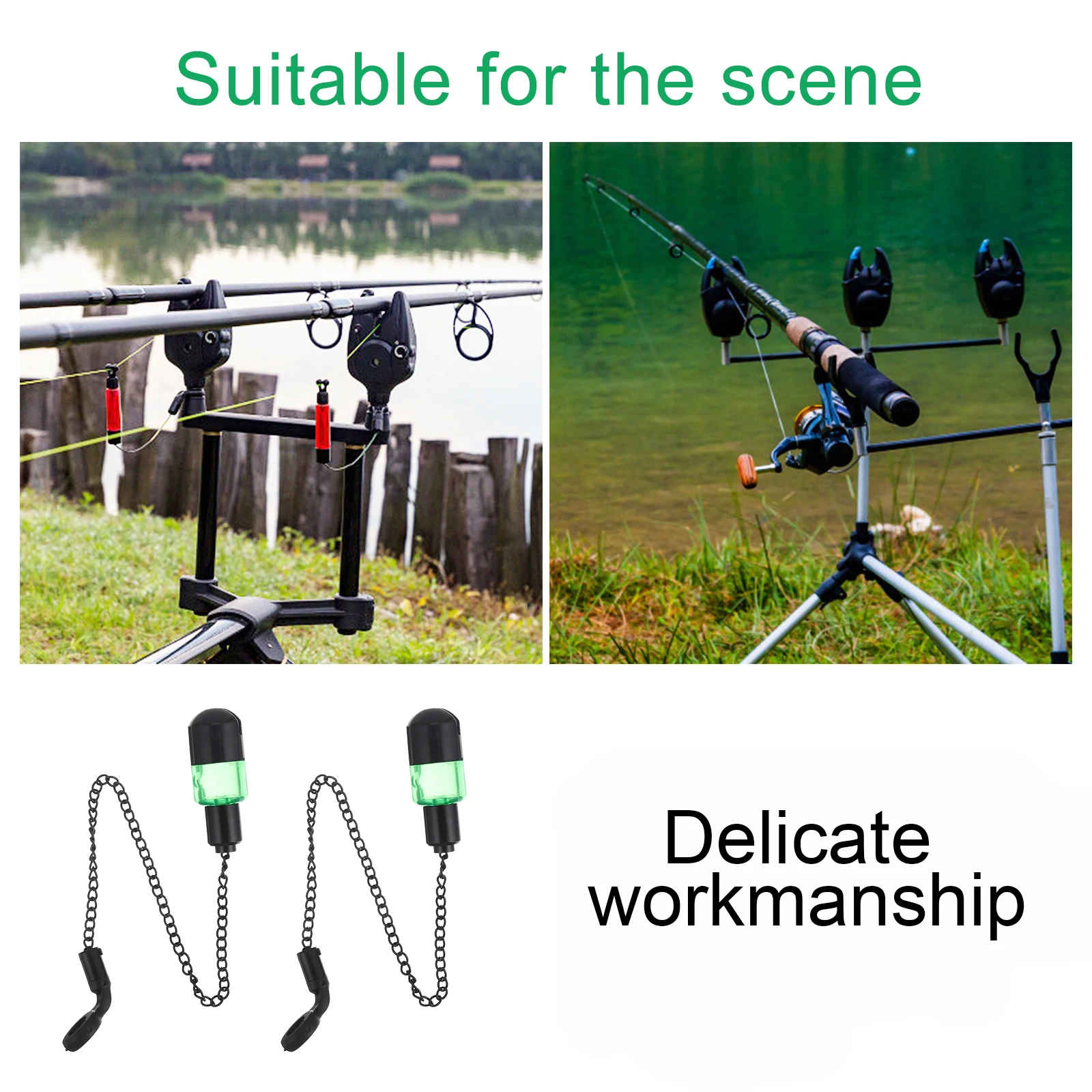 

Fishing Alarm Iron Coated Night Peg Floats Bite Indicator for Catfishing Durable Safe Sensitivity Practical Warning