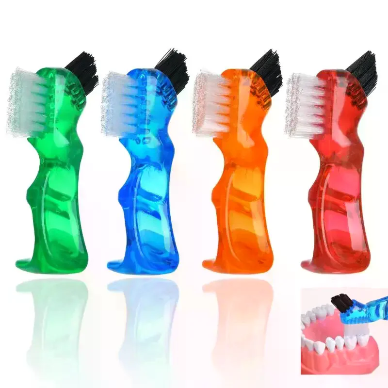 1Pcs Mini Denture Cleaning Brush Toothbrushes Invisible Braces Brushes Dual Heads False Teeth Brushes Descaling Brush Oral Care