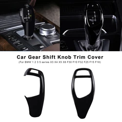 ABS Car Gear Shift Knob Trim Cover Protective Stickers For BMW 1 2 3 5 series X3 X4 X5 X6 F30 F10 F32 F25 F15 F16 Bright Black