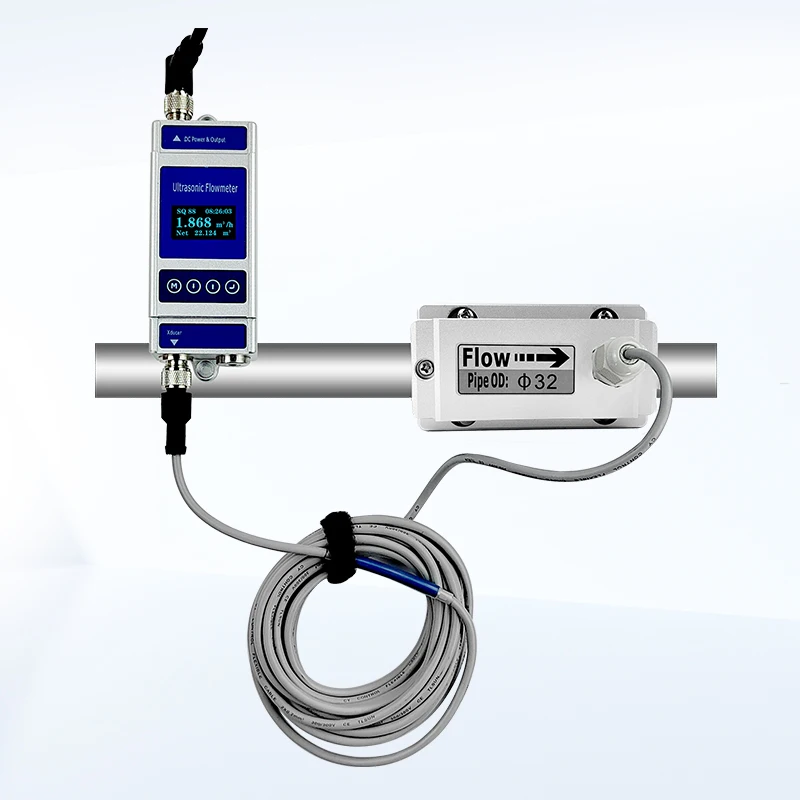 

Clamp-on Digital Ultrasonic Flow Meter for Industrial Flow Monitoring with RS485 Modbus and 4-20mA Output High Temperature 150°C