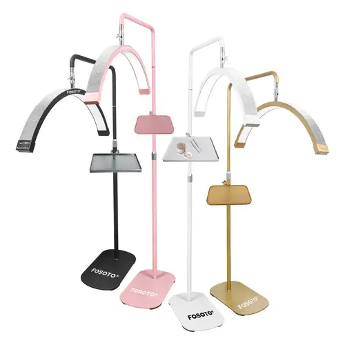 Imagen 1 del producto Fosoto-Lámpara de luz de anillo multidireccional, luz de media luna para salón de tatuaje de pestañas, fotografía, estudio de transmisión en vivo, grabación de Video