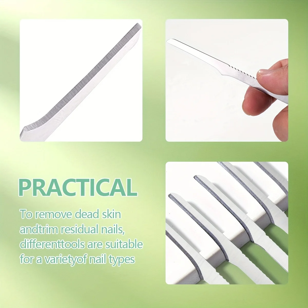 5/10/20 قطعة المهنية الفولاذ المقاوم للصدأ مزيل مسامير القدم مجموعة الضوء الميت إزالة الندبات البيج ، مناسبة لأصابع القدم والشقوق