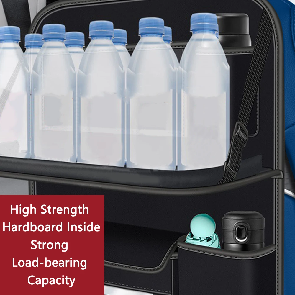 Car Seat Back Hanging Storage Bag With Foldable Tray Tablet Tray Hanging Bag Multifunctional Large Capacity Backseat Organizer