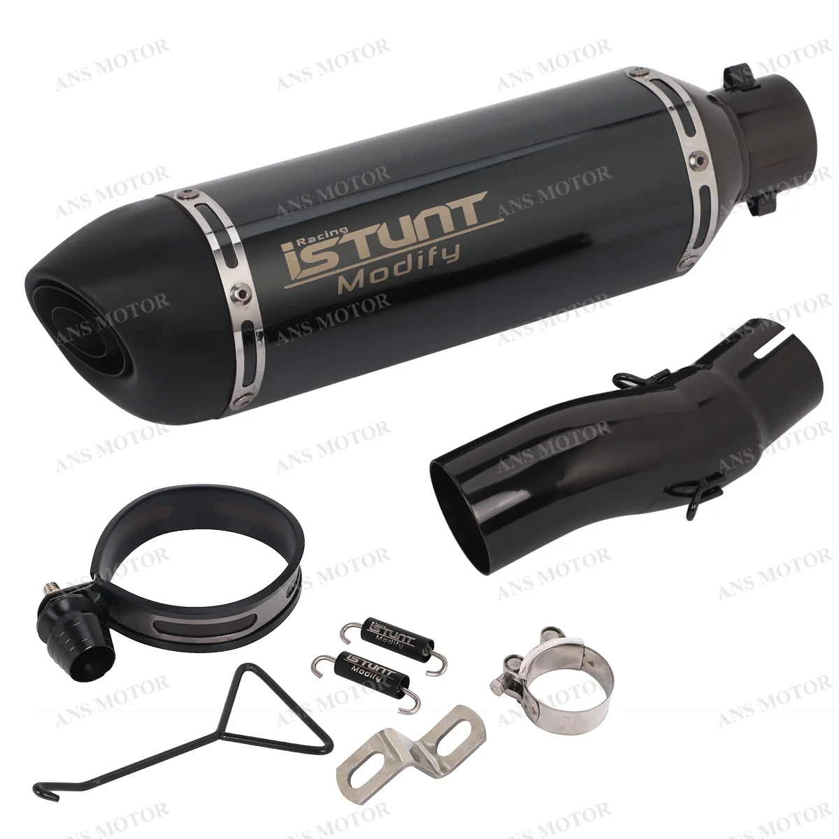 Slip On For CFMOTO 450SR 450SS 450NK/ QJMOTOR 450 Motorcycle Exhaust Escape 51MM Muffler Middle Pipe Black Muffler 450SR Exhaust