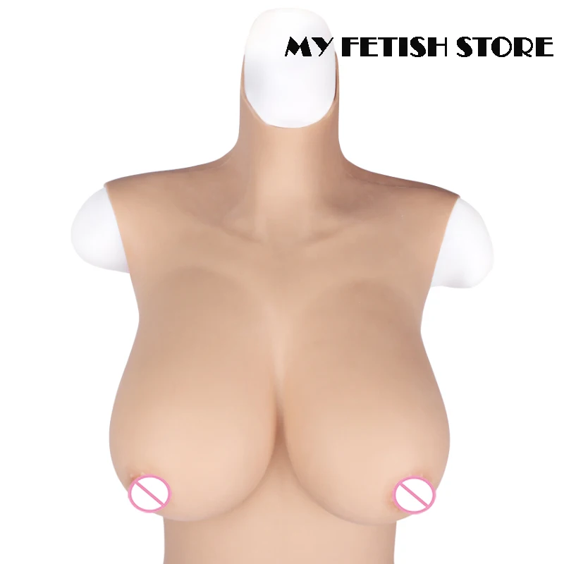 4G High Neck Sleevless Ankle Length Crossdressing Realistic Silicone Full Body D Cup Breast Form Suit With Vagina Drag Queen