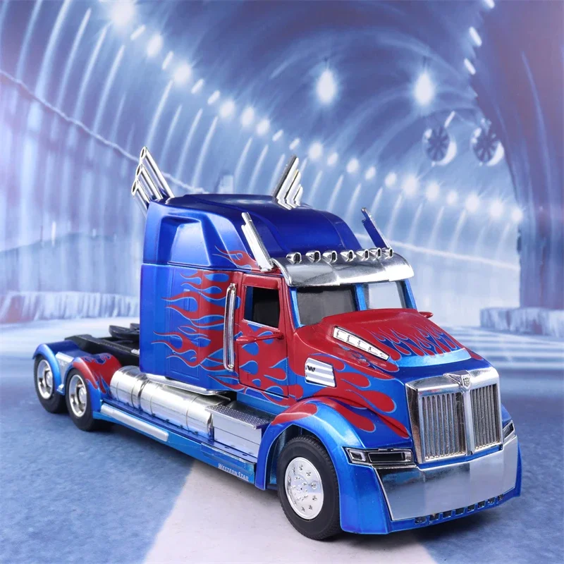 1:24 Transformers Optimus Prime Western Star 5700XE Phantom Metal Model Alloy Toy Car per bambini collezione regalo J224