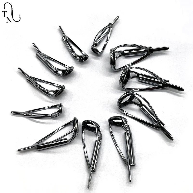 TN07 5PCS  Fishing Rod Tip Guides Rod Eye Building Smooth Iron Fishing Rod Guides Ring Saltwater Repair Kit For Fishing