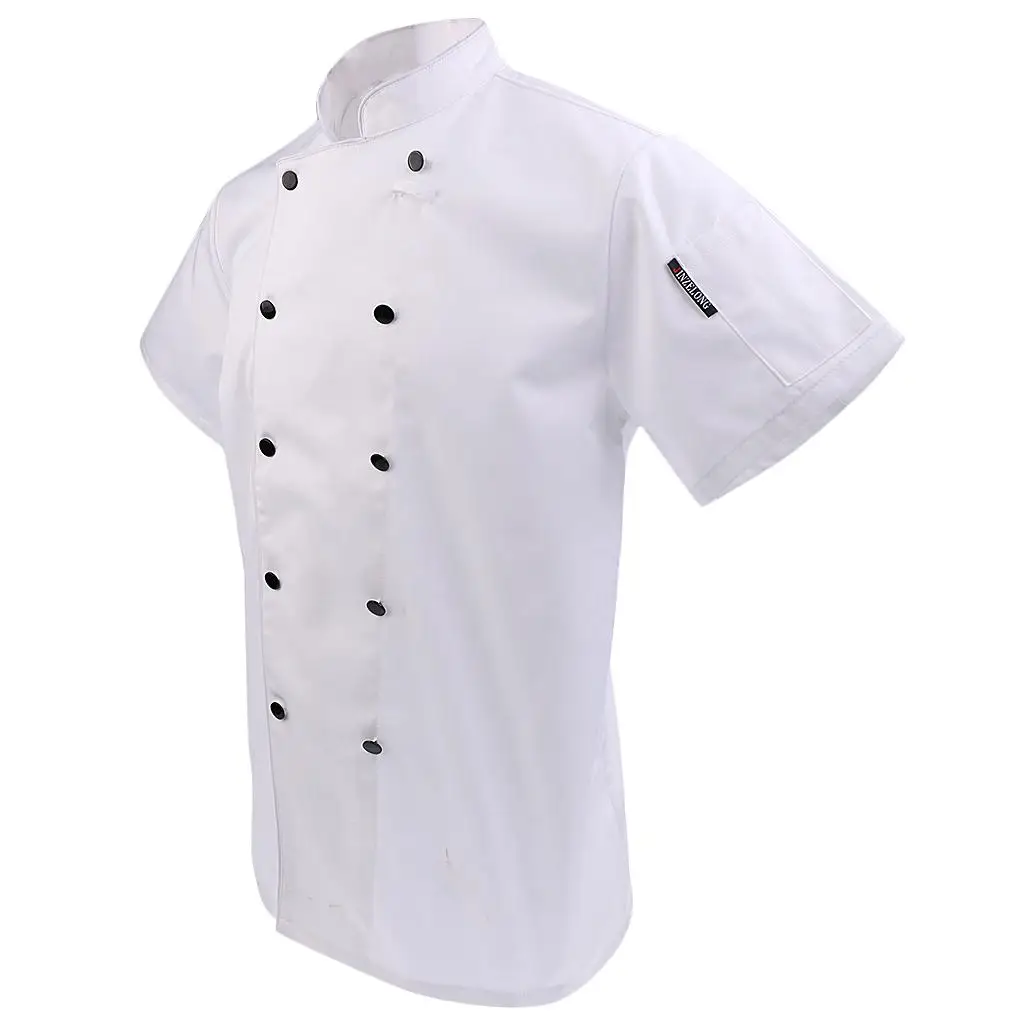 

Chef Jackets Waiter Coat, Short Sleeves Double-breasted chef clothes with pocket
