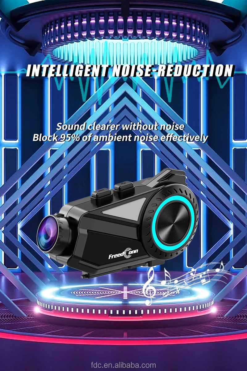 

FreedConn R3 Pro Group Headset with for Bluetooth One Key Switch Noise Cancellation for Bluetooth Recorder