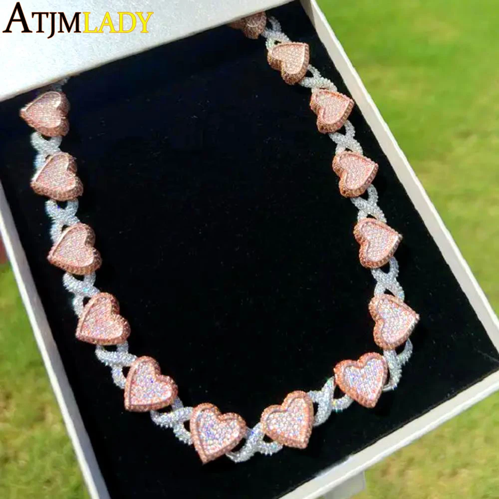 

High Quality Rose Gold Color Two Tone Plated Micro Pave 5A Cubic Zirconia CZ Heart Infinity Chain Bracelet Jewelry For Women