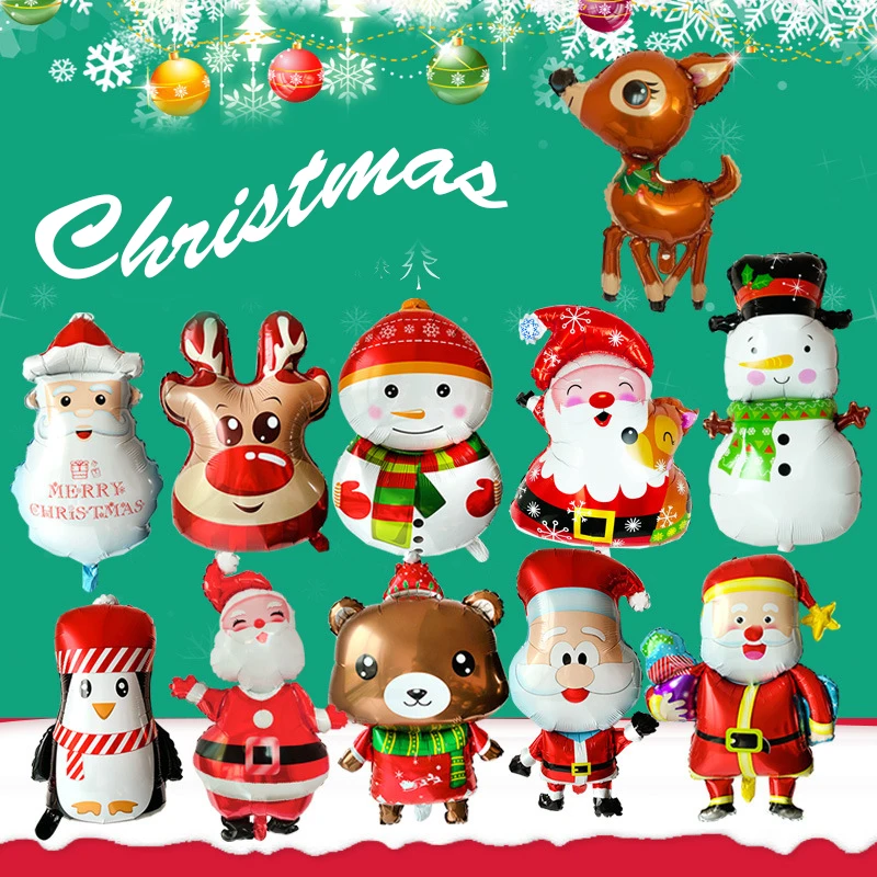 hristmas Standing Snowman Santa Claus Balloon Xmas Nutcracker Soldier Ball 2025 New Year Party Christmas Home Decoration 2024