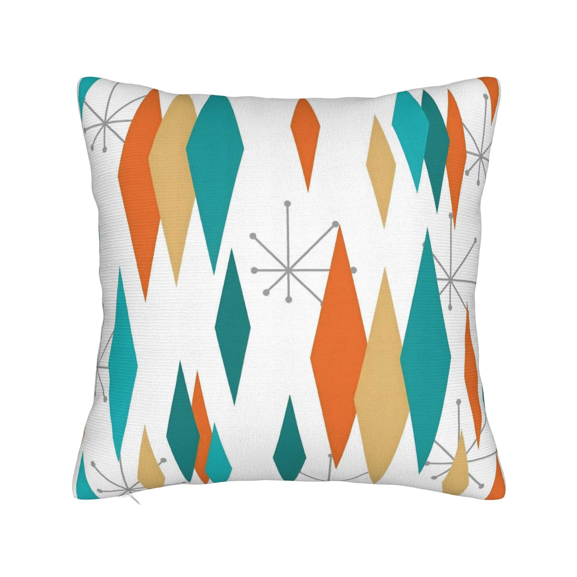 Vintage Shape Pattern Retro Pattern Mid Century Modern Stylish Home Accent Double Sided Printed Throw Pillowcase for Seasonal Decoration Changes