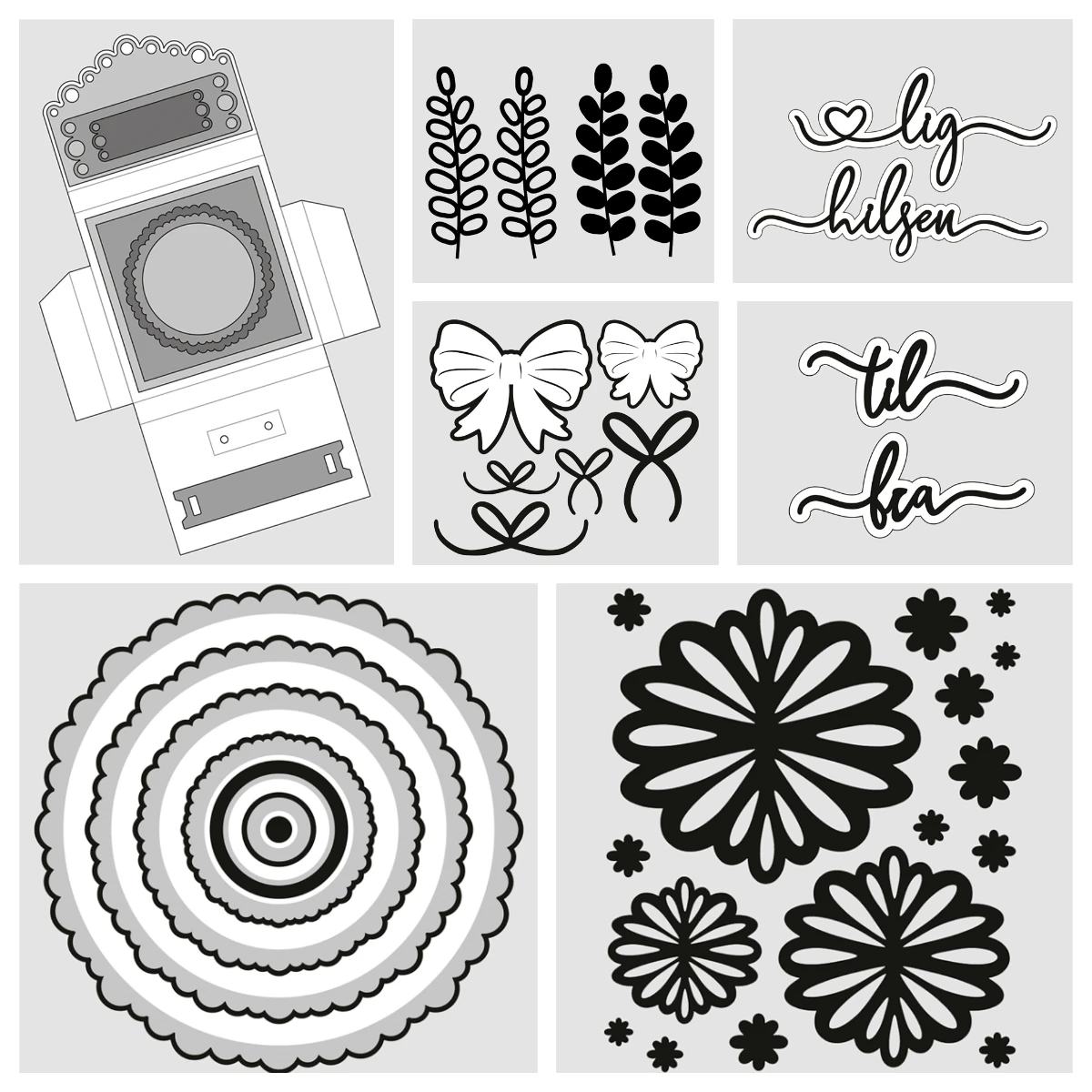 Metall-Stanzformen Runde Blasenrahmen-Stanzformen für Scrapbooking DIY Album Papierkarten Prägung Bastelbedarf Schleifen Blumen Ausstanzformen