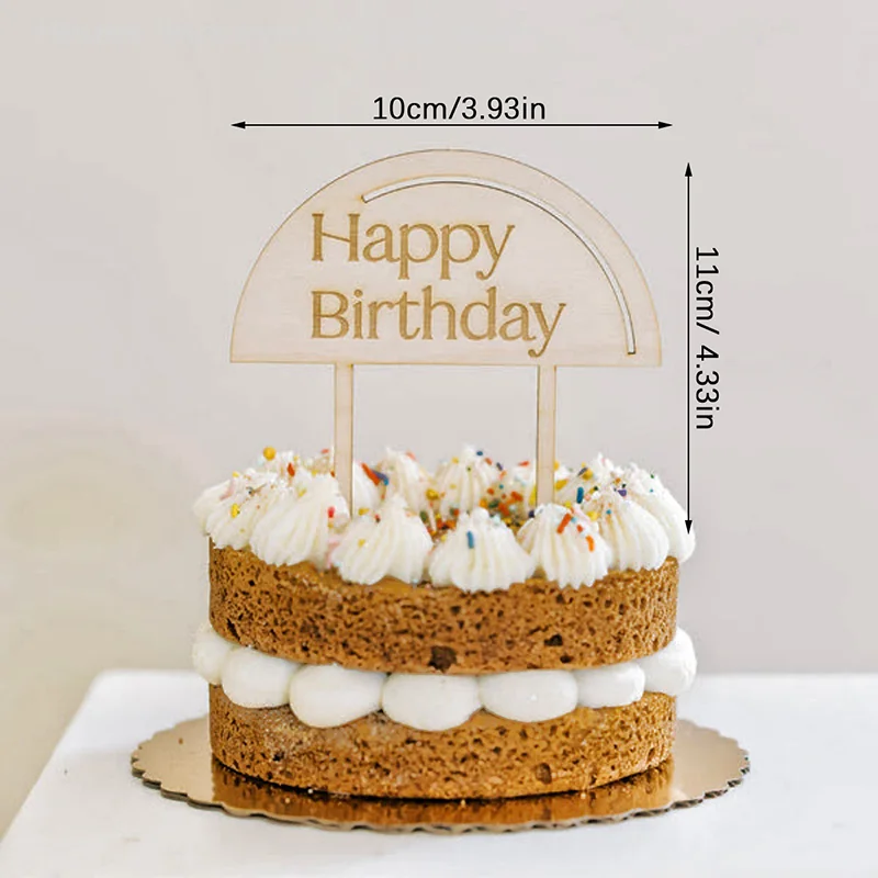1pcs Half Circle Simple Letter Style Happy Birthday Cake Dessert Plugin Birthday Party DIY Decoration