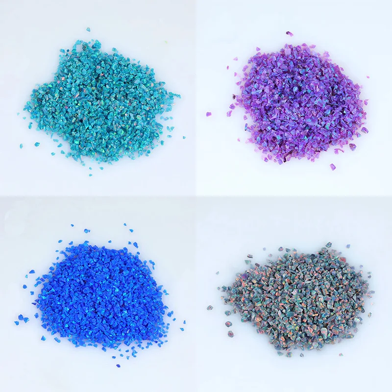 MOQ 1g Different Sizes Mix Colors Crushed Opal Chips Glitter Crush/Powder For Nail Art DIY Decoration In 92 Colors