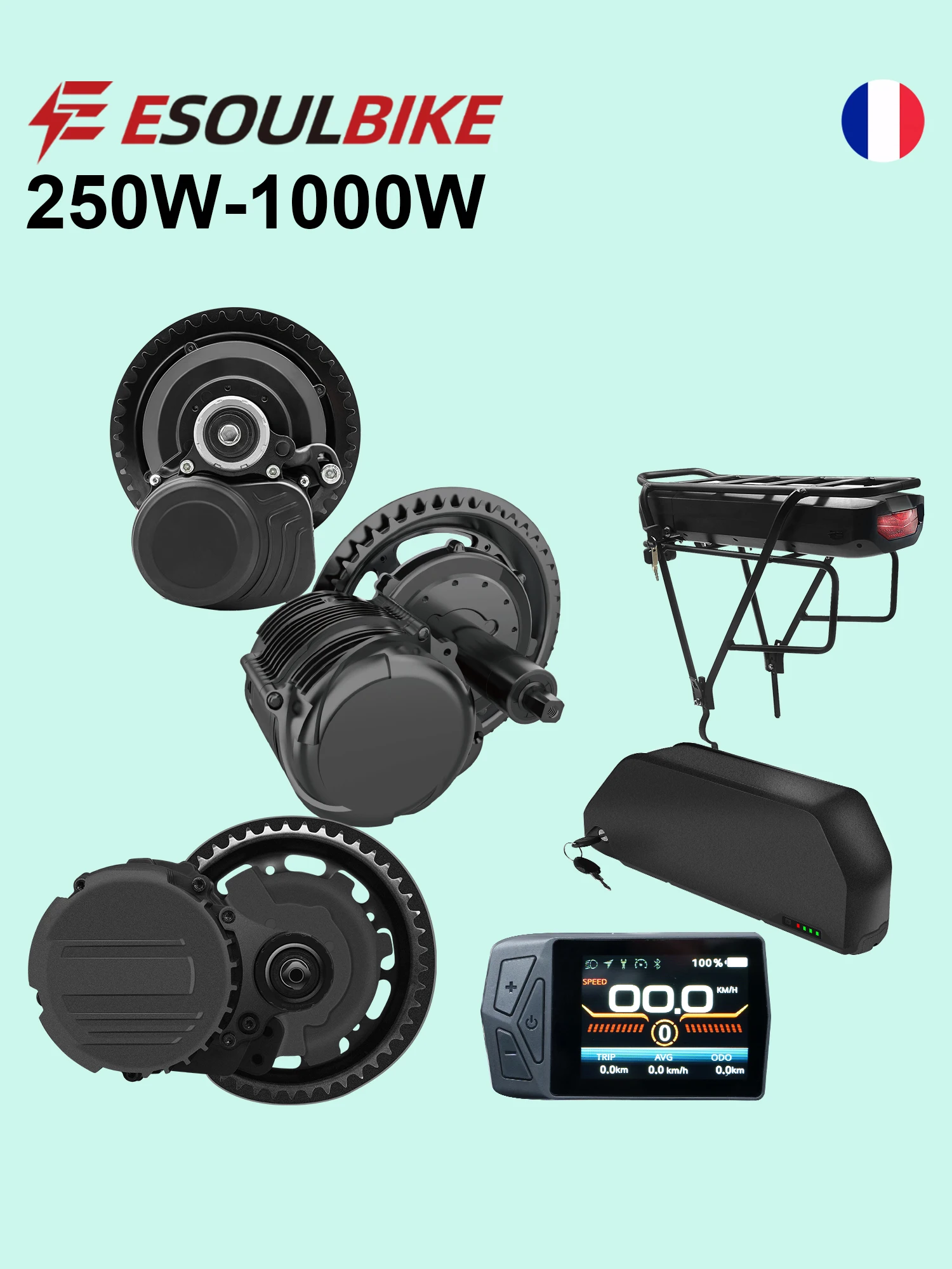 Tongsheng Mid Drive Motor TSDZ2B 36V 250W 350W TSDZ8 48V 750W TSDZ16 48V 1000W Elektrische Fiets Ombouwset met Accu - afbeelding 2